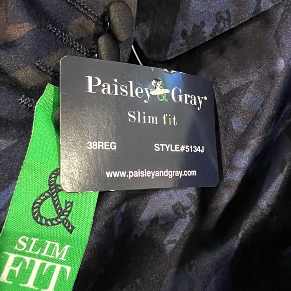 Paisley & Gray Men’s Slim Fit Geometric Lined Jacket Blazer Sport Coat Size 38R - Picture 12 of 16